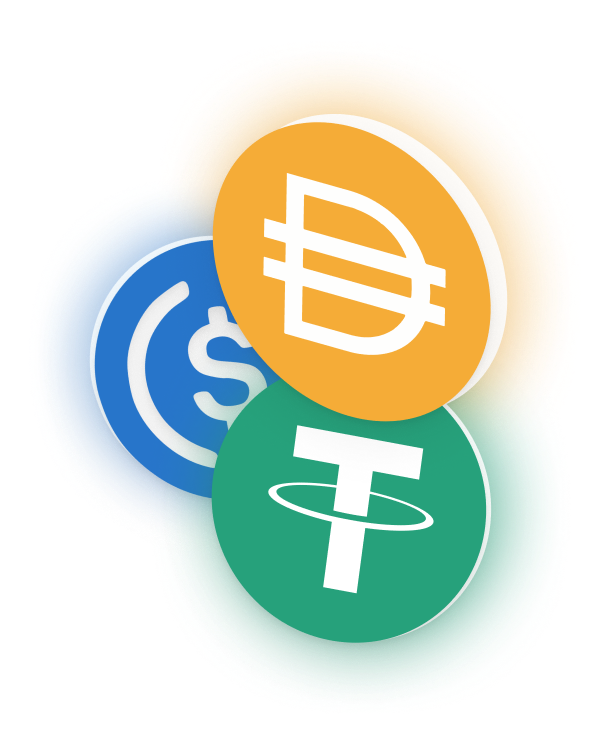 Las tres monedas estables más grandes por capitalización de mercado son: Dai, USDC y Tether.